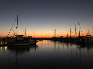 Sunrise over the Ft Pierce marina